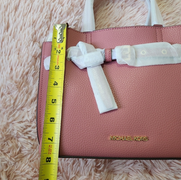 Michael Kors Emilia Small Pebbled Leather Satchel Rose Color NWT - Picture 7 of 7